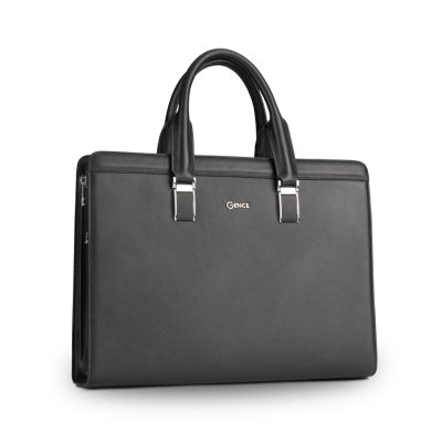 Black Saffiano cowhide men's business bag CDX11
