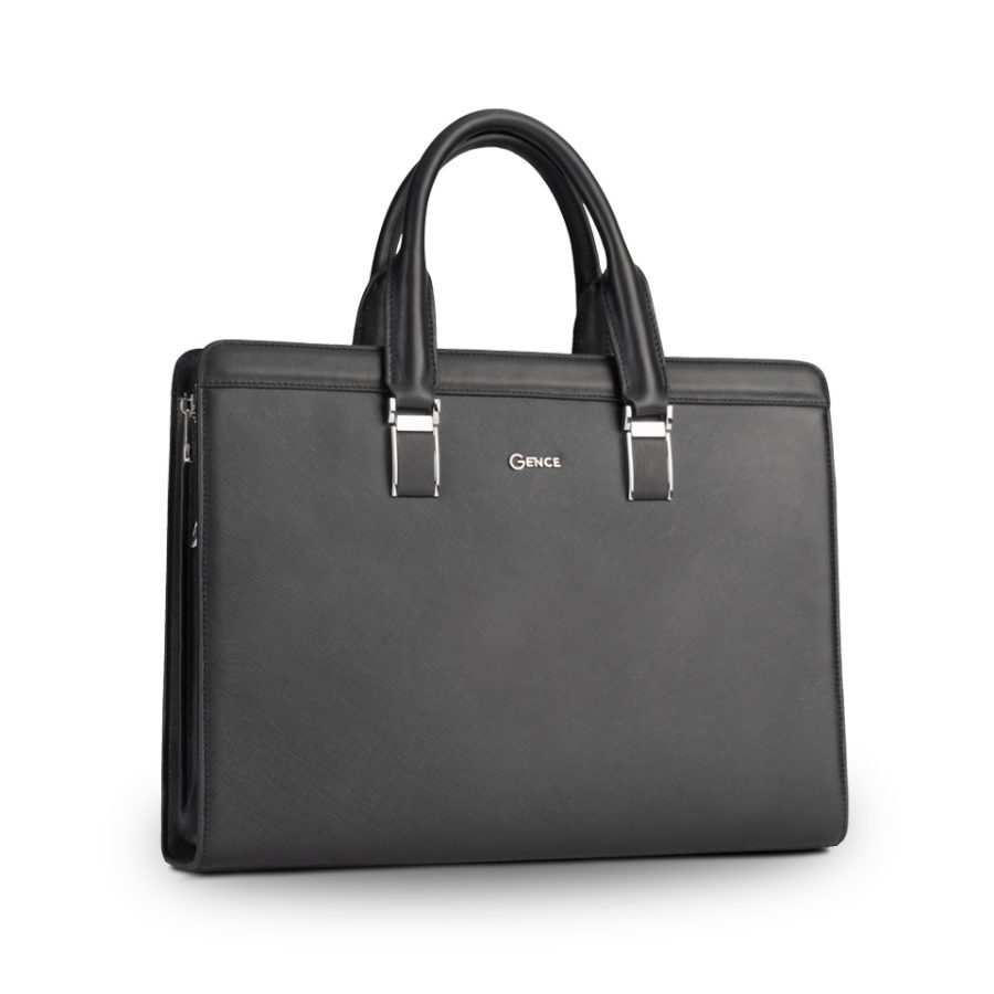 Black Saffiano cowhide men's business bag CDX11
